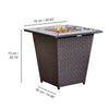 Garden Rattan Gas Fire Pit, Outdoor Firepit with Lava Rock