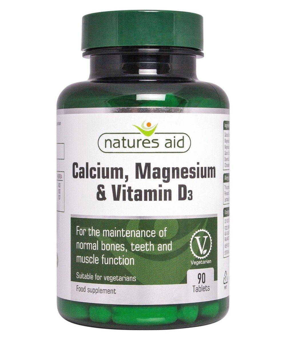 Natures Aid Calcium, Magnesium and Vitamin D3, 90 Tablets