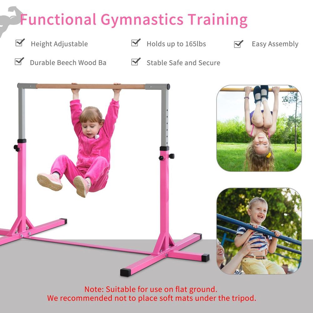 95-145 Hcm Professional Gymnastics Horizontal Bar For Kids Home Gym Fitness