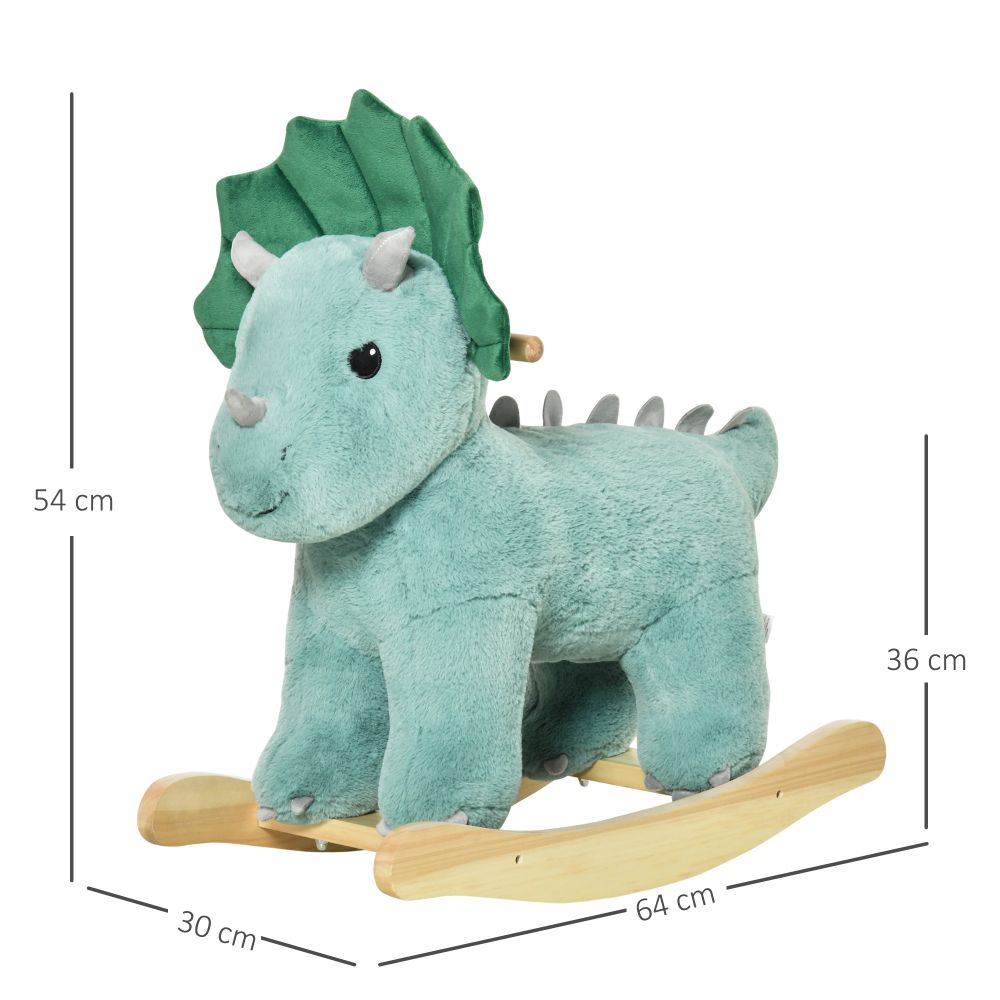 Kids Ride-On Rocking Horse Triceratops-shaped Toy for 36-72 Months