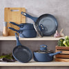 Cermalon® 5-Piece Blue Pan Set with Grey Sparkling Non-Stick Coating
