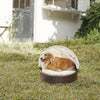 Indoor Outdoor Rattan Cat or Dog Bed, Canopy & Cushion ST-N10004-UK