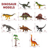 SOKA Realistic Dinosaur Toy Figure Set with Activity Play Mat & Trees for kids - Includes TRex Triceratops Velociraptor