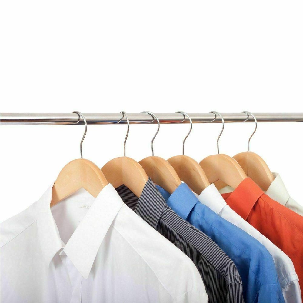 20 Lightweight Natural Coat Wooden Hangers Suit Garment Clothes