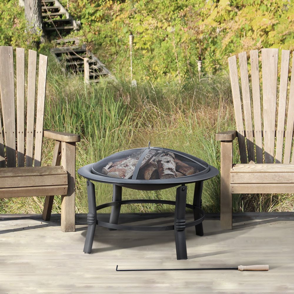 Garden Wood or Log Burning Fire Pit, Outdoor Firepit & Accessories