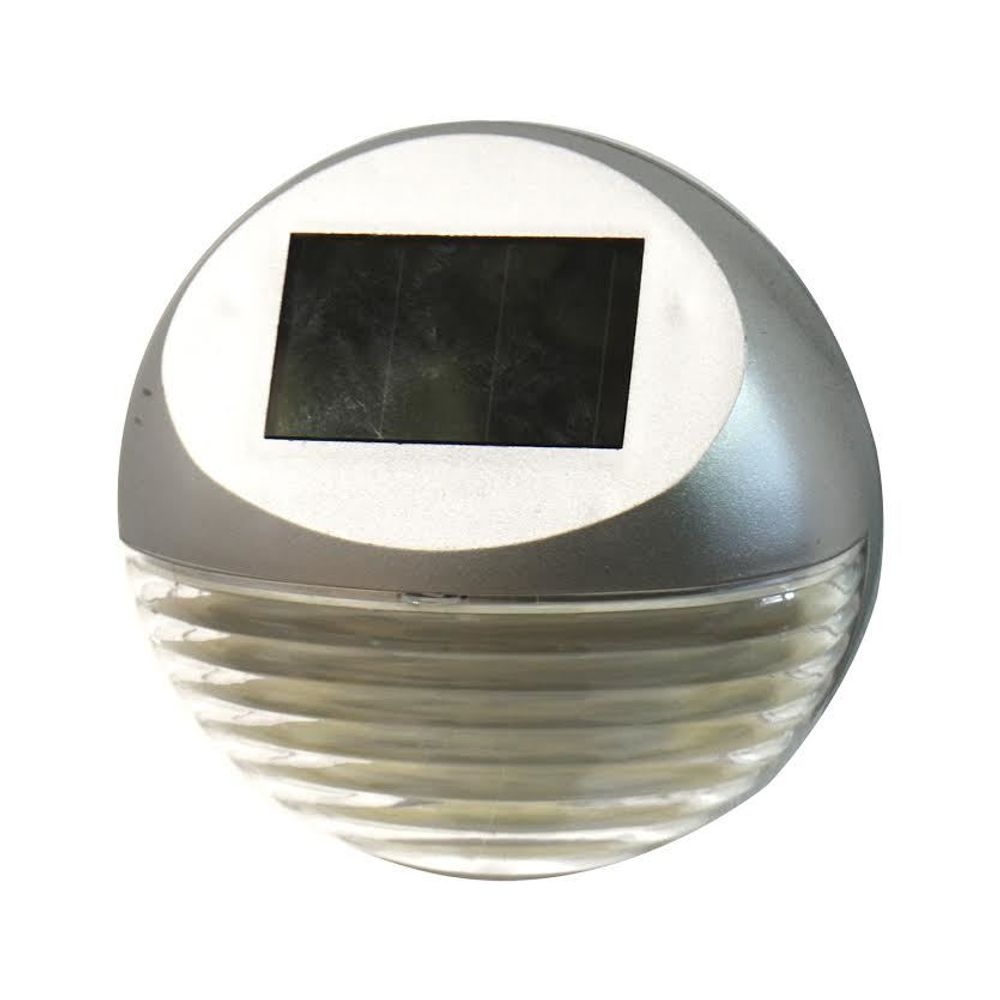 Dual LED Solar Fence Light Silver K-40432