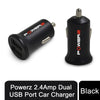 Powerz 2.4Amp Dual USB Port Car Charger - Black