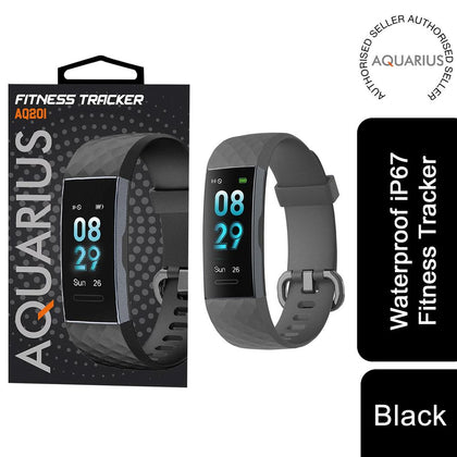 Aquarius IP67 Waterproof Bluetooth Fitness Tracker with Heart Monitor- Black