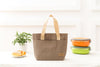 2 Pack Insulated Striped Canvas Thermal Lunch Bag - Brown