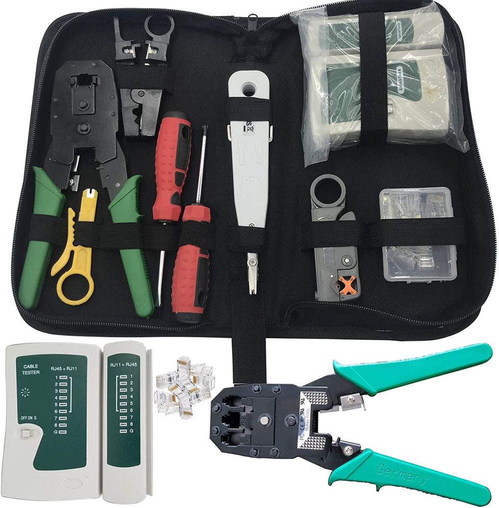 Networking Multipurpose Tool Kit Crimping Cutter & Cable Tester Stripper Punch
